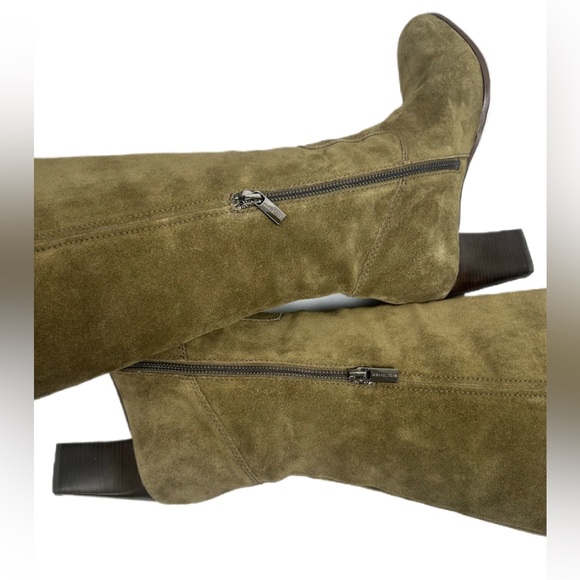 Michael Kors/ Burke/Olive/ Genuine Suede Knee High Boots - Picture 5 of 16